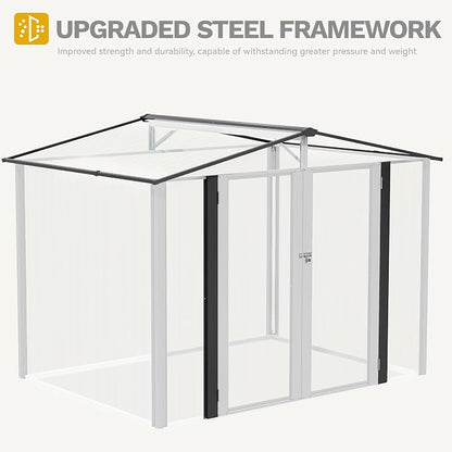 DWVO 7'x5' Large Metal Outdoor Storage Shed, Heavy Duty Tool Storage Sheds for Backyard Patio Lawn - Ideal for Bicycles, Garden Tools, and Lawn Equipment, Easy-to-Assemble, White