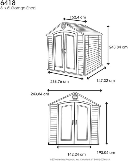 Lifetime 6418 Outdoor Storage Shed, 8 by 5 Feet