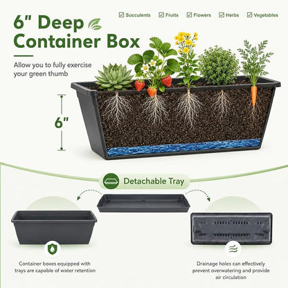 Giantex 5-Tier Vertical Garden Planter, Raised Garden Bed w/Drainage System & Removable Tray, Metal Frame Elevated Planter Boxes for Herb Vegetable Flower Grow, Outdoor Indoor Patio Balcony Backyard