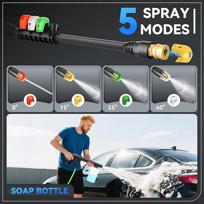 Electric Pressure Washer, 5000 PSI 4.0 GPM Heavy Duty Power Washer, with 4 Nozzles,Foam Cannon,33FT Hose Reel and 500ml Soap Bottle for Home/Cars(Blue)