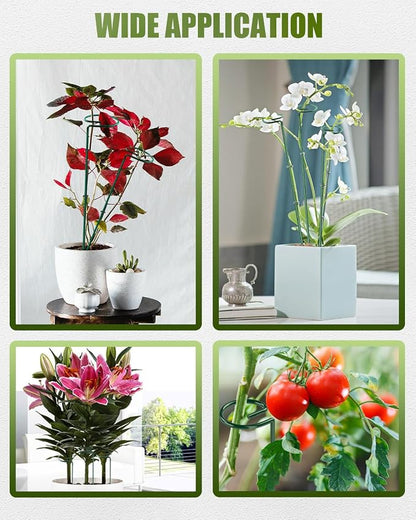 12 Pack 36 Inch Plant Support Stakes for Outdoor Plants and Indoor Flowers | Includes 24 Twist Ties, Sturdy metal, Rust-proof, Adjustable height, Supports Hibiscus,Sunflower,Hydrangea,Tomato,and more