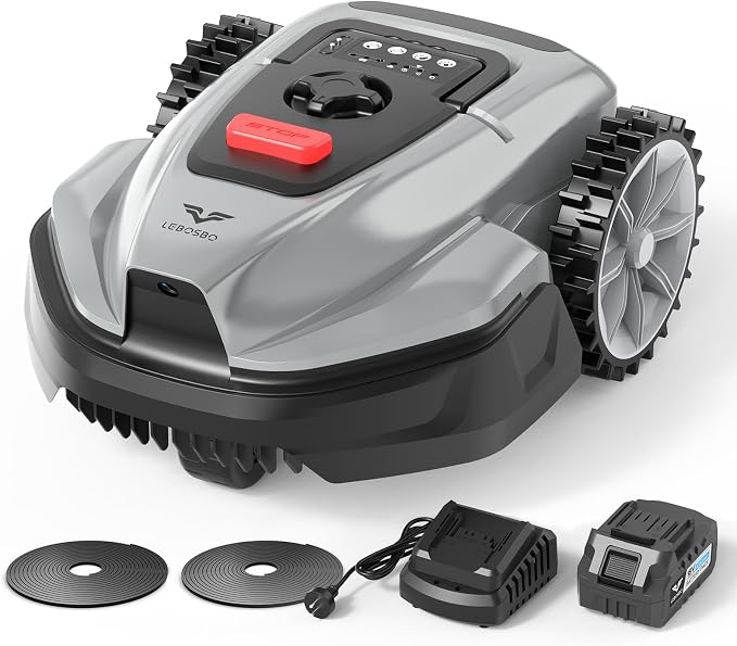 V3 Robot Lawn Mower with Visual Navigation, Smart APP Control, Quiet Operation, Adjustable Mowing Height, Boundary Strip No-Go Zones, Reliable Robotic Lawn Mower for 1600 Sq.Ft Yards