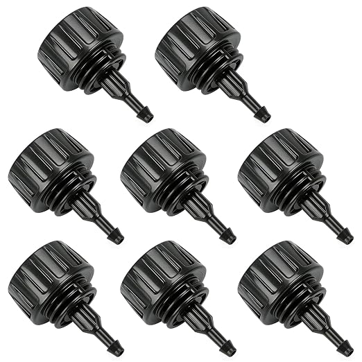 8 Pack 3/4" Garden Hose To 1/4" Irrigation Tubing Adapter, 1/4 Inch Drip Irrigation Tubing To Faucet Garden Hose Adapter 3/4 Inch FHT To 1/4 Inch Supply Line Adapter Fittings