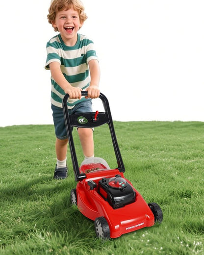 Kids Lawn Mower with Realistic Grass-Cutting Action and Sounds – No Batteries Required | Fun Outdoor Push Toy, Birthday Gift & Holiday Present for 3, 4, 5, 6 Year Old Boys and Girls (Red)