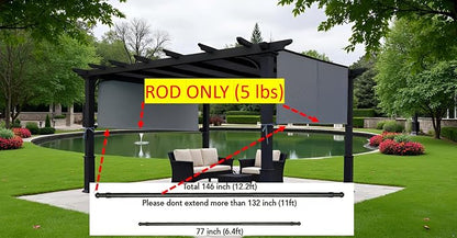 ALISUN Length Adjustable Weight Rods/Pull Tubes for Pergola Canopy (2 Rods Included, from 77 inches to 132 inches)
