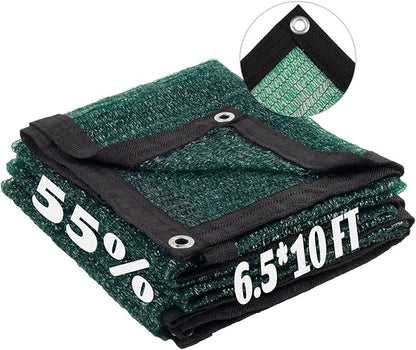 LOVE STORY 6.5x10FT 55% Dark Green Shade Cloth Sun Shade Net with Grommets Sunblock Net Mesh Tarp for Garden,Plants Cover,Greenhouse and Patio