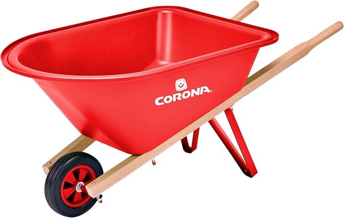 Corona Kids Poly Wheelbarrow Lightweight Great Gift for Kids, Enjoy The Outdoors with Adults