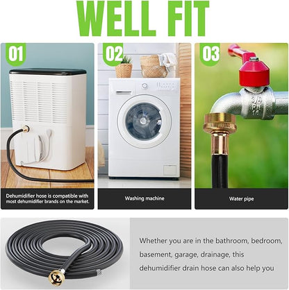 5FT Dehumidifier Drain Hose 3/4" FHT,Leakproof Dehumidifier Hose with Rustproof Durable Connector,Thickened drain hose for dehumidifier indoor,Perfectly Compatible with Most Brands of Dehumidifiers
