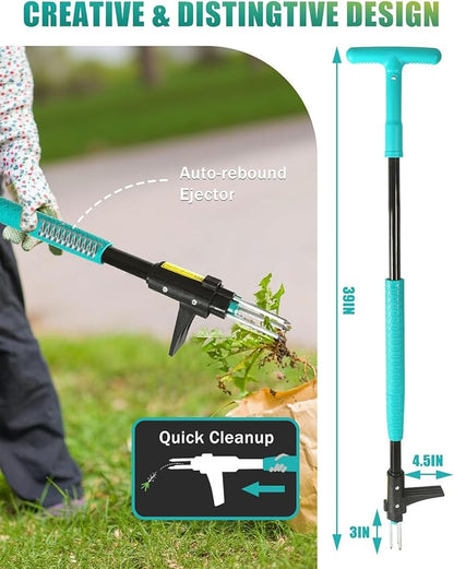 Breeze Touch 39" Weed Pulling Tool, 3-Claw Detachable Weed Puller Tool with Long Handle, Heavy Duty Stand Up Weeder Weeding Tool for Lawn, Yard, Garden, Crabgrass, Dandelion Picker, Weed Remover | 3-Claw Weed Puller Tool，Weed Pulling Tool with Long Han...