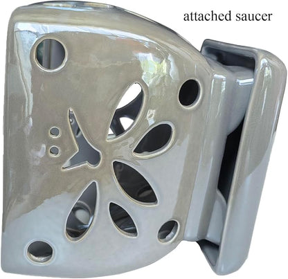 Orchid Pots with Holes Square Ceramic Orchid Planter Pots 5.5 inch (Gray)