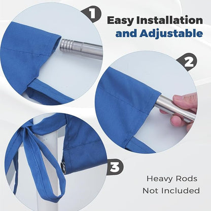 17' x 6.8' Waterproof Pergola Canopy Replacement Cover,Royal Blue | Waterproof polyester canopy with built-in drainage holes and adjustable tie straps for a secure fit in rain and wind.