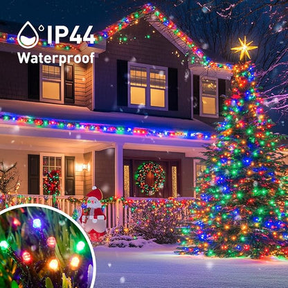 JMEXSUSS 2 Pack Solar Christmas Lights, Total 400 LED 151FT, Multi-Colored | Christmas Lights Outdoor Waterproof, 8 Modes Solar String Lights for Outside Patio Yard Christmas Tree Xmas Decorations