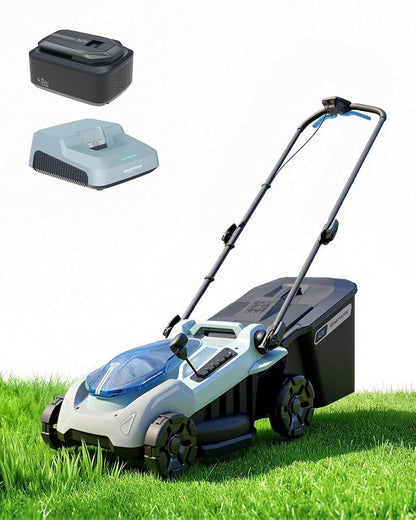 16" Cordless Lawn Mower, 40V Lightweight Push Mower with 4.0Ah Battery & Charger, Ultra-Quiet Motor for Small Yards, Lawn Care, Backyard Maintenance
