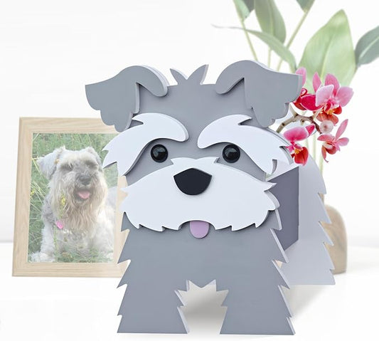 Schnauzer Gray Dog Planter, Cute Animal Shape Flower Planters, Plant Pots for Indoor/Outdoor Garden Decor, Unique Gifts/Souvenirs for Pet Lovers