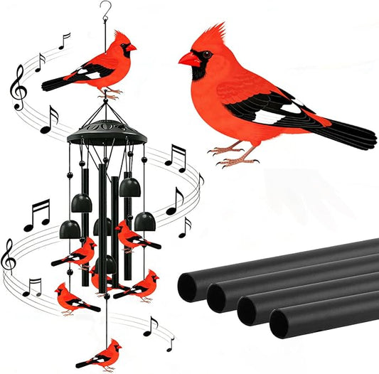 Memorial Wind Chimes Cardinal Gifts for Women Small Wind Chimes for Outside Metal Yard Art Garden Decor Sympathy Gifts for Loss of Loved One-1PCS