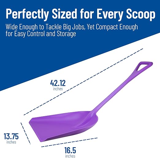 SPARTA Polypropylene Sanitary Shovel, One-Piece Food Handling Scoop, Commercial Kitchen and Bulk Ingredient Transfer Tool, 13.75" x 16.5" Scoop, Purple
