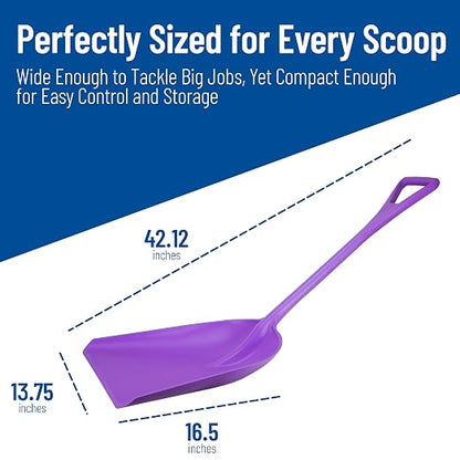 SPARTA Polypropylene Sanitary Shovel, One-Piece Food Handling Scoop, Commercial Kitchen and Bulk Ingredient Transfer Tool, 13.75" x 16.5" Scoop, Purple