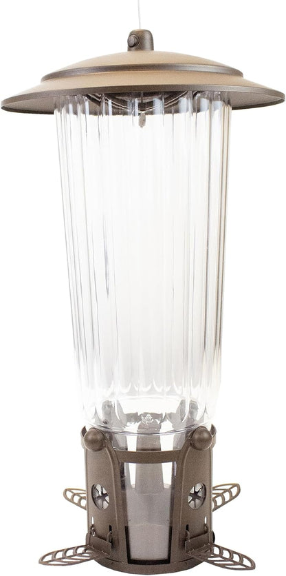 Perky-Pet Squirrel-Be-Gone Max Bird Feeder, (4) Flexport Feeding Stations | Squirrel-Proof Metal Hanging Feeder for Outdoors, Weight-Activated Ladder-Style Perches, 4lb Seed Capacity, 334-1SR
