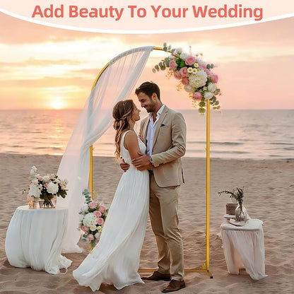 Gold Metal Arch Backdrop Stand, 6.6FT Wedding Arch Stand for Birthday Party Bridal Baby Shower Graduation Ceremony Photo Booth Garden Floral Balloon Arches Decoration