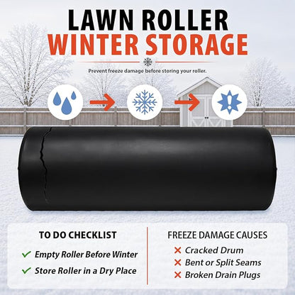 Agri-Fab 18 in x 48 in Tow Behind Poly Lawn Roller for Lawn and Garden Tractors, 550 lb Water Capacity, Made in USA