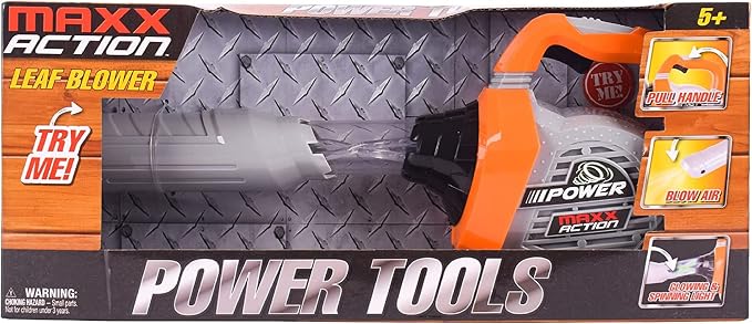 Sunny Days Entertainment Leaf Blower Toy for Kids – Pretend Construction Tool with Lights and Sounds – Maxx Action