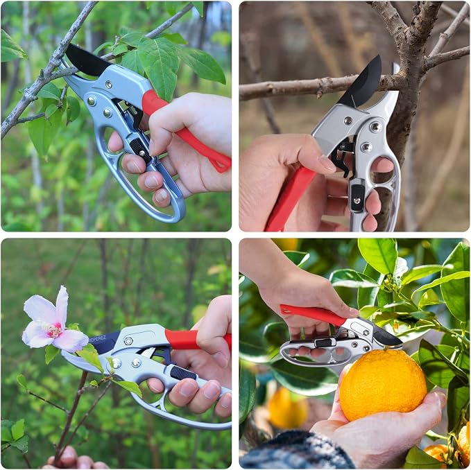 Premium pruning shears for gardening, Work 3 times easier, Pruners heady duty, Sharp garden clippers cuting florist flower, hedge, herb, rose, Indoor live plants, Arthritis weak hand snips