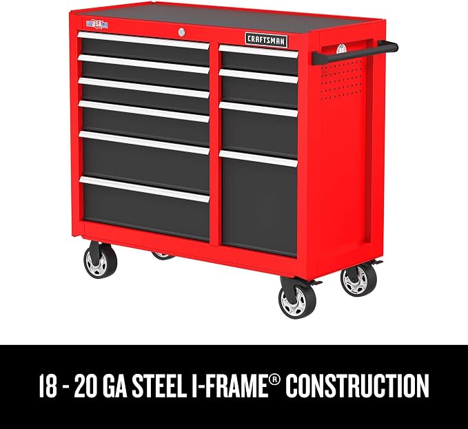 CRAFTSMAN 41" Rolling Tool Chest, 10-Drawer Steel Tool Cabinet with Drawer Trays and Paper Towel Holder (CMST341102RB)