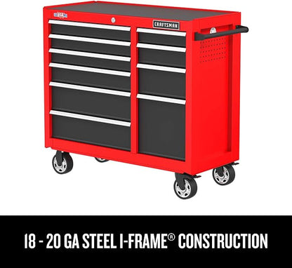 CRAFTSMAN 41" Rolling Tool Chest, 10-Drawer Steel Tool Cabinet with Drawer Trays and Paper Towel Holder (CMST341102RB)