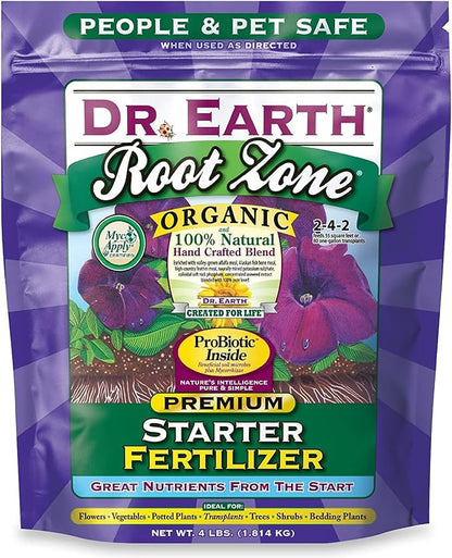 Dr. Earth 701P Organic 2 Starter & Transplant Fertilizer Poly, 4-Pound