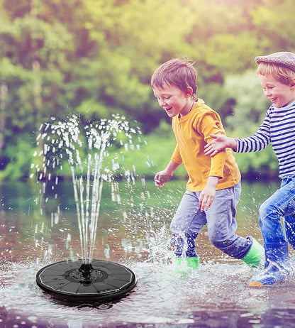 Yzert Solar Fountain Glass Panel with 2200 mah Battery, 3.5W Floating Solar Water Fountain with 4 Fixed Rods, Solar Pump for Bird Bath, Garden, Pond, Pool, Outdoor (Black Panel Colorful Lights)
