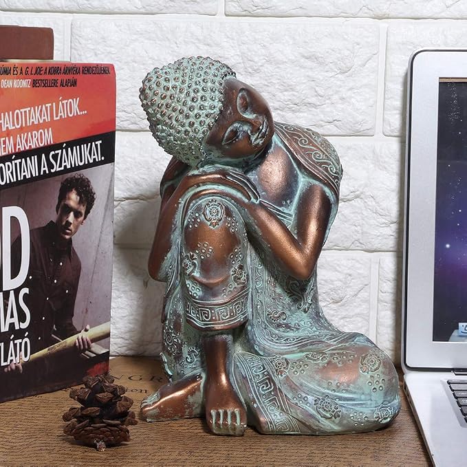 Joyzan Buddha Statue, Hug Knee Seated Statues Home Decor Buddah Decoration | Antique Zen Meditating Collectibles Figurines Meditation Spiritual Living Room Outdoor Patio Desk Yard Art Garden Hindu