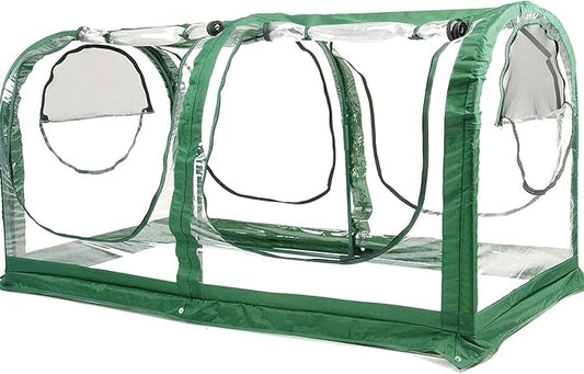 Porayhut Portable Greenhouse Tent, Easy Set-Up Gardening Flower House & Plant Sunshine Room with PVC Cover,71" X35.4" X35.4" for Protecting Plant from Cold Frost & Birds & Insects