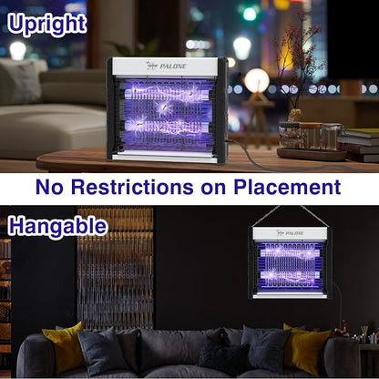 Electric Bug Zapper, 4000V Mosquito Zapper Indoor with 5ft Cable, USB Electric Bug Zapper with Removable Collection Tray, Fly Trap Mosquito Trap for Patio Yard Home Kitchen Camping, 16 in