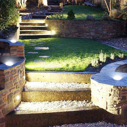 Low Voltage Landscape Lighting,LED Well Light Outdoor 12-24V AC/DC In-Ground Lights IP67 Waterproof Warm White Paver Lights with Wire Connector for Pathway,Fence (5, watts)