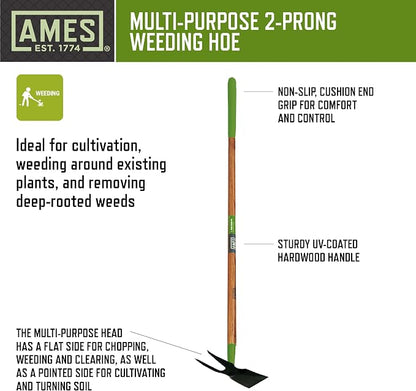 AMES 3-pc. Weeding Kit with Action Hoe, 2-Prong Hoe, and Weed Cutter