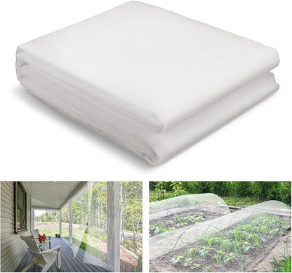 ANPHSIN Strong PP Nanocomposite Mosquito Net Garden Netting - 10 x 20ft Bird Insect Pest Mesh Barrier Screen for Patio, Balcony, Porch, Outdoor Raised Beds Protection (White)