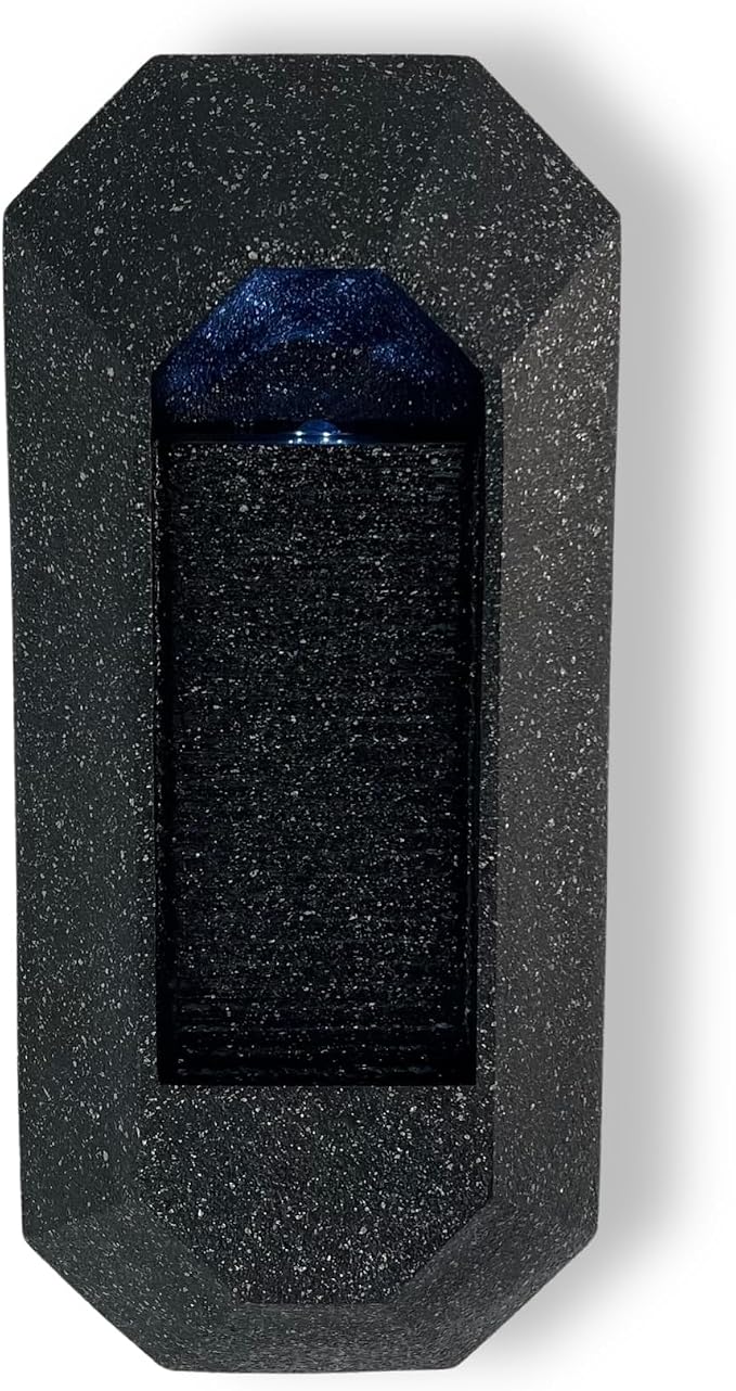 XBrand 23.3" H Black Wall Fountain with LED Light