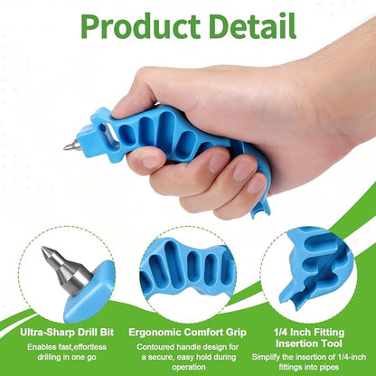 RedChili 2-in-1 Drip Irrigation Tubing Hole Punch Tool Fitting, 2 Pack 1/4 Inch Insertion Tool Set for 1/4" Connectors & Emitters Professional Drip Line Hole Puncher Accessories for Easy Installation