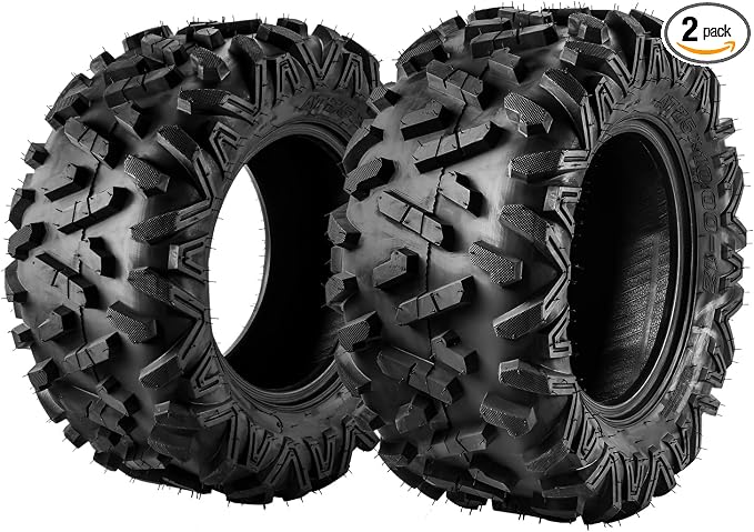 PHILTOP 25x10-12 ATV UTV Tires, 6-Ply Super Mud 25x10-12 ATV All-Terrain Tires for Riding Mowers, Golf Carts, Off-Road,2 Pcs,Tubeless (Z-199-1)