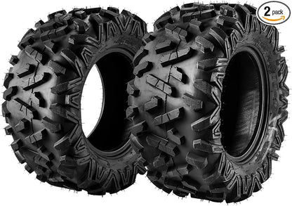 PHILTOP 25x10-12 ATV UTV Tires, 6-Ply Super Mud 25x10-12 ATV All-Terrain Tires for Riding Mowers, Golf Carts, Off-Road,2 Pcs,Tubeless (Z-199-1)