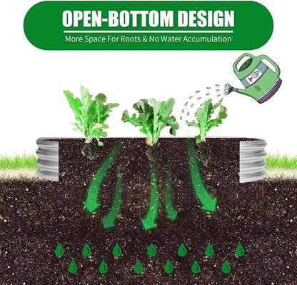 6 ft x 2 ft Raised Garden Bed Metal Elevated Planter for Vegetable Flower Herb (2pk)
