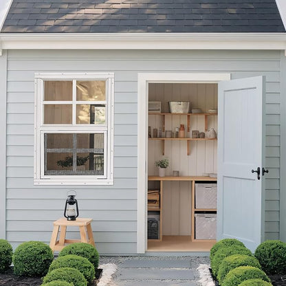 Shed Windows 2 Pack, Chicken Coop Windows 24" x 36" White | Flush Mounted Small Windows with Tempered Glass and Fiberglass Screen for Shed, Barns, Playhouse, Household, Garage