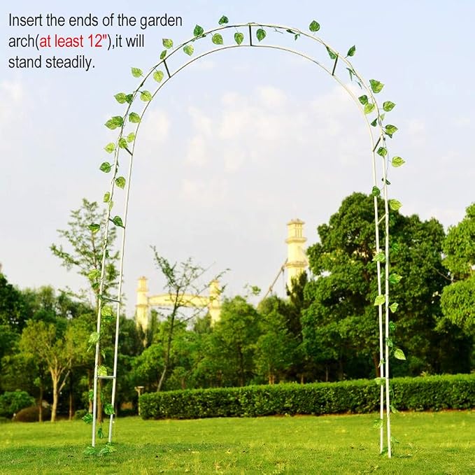 Metal Garden Arbor Wedding Arch 76.8 inch H x 90.5 inch W 94.5 inch H x 55 inch W Assemble Freely 2 Sizes for Various Climbing Plant Roses Vines Bridal Party Decoration Pergola Arbor (White)