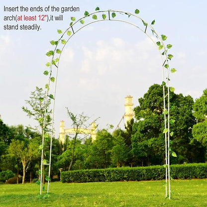 Metal Garden Arbor Wedding Arch 76.8 inch H x 90.5 inch W 94.5 inch H x 55 inch W Assemble Freely 2 Sizes for Various Climbing Plant Roses Vines Bridal Party Decoration Pergola Arbor (White)