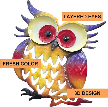 Pack of 2 Metal Fresh Color Owl Garden Statues Silhouette Owl Stakes Decorative Outdoor Statues Animal Sculptures for Yard Décor and Lawn Ornaments, MX202303-1 | Weatherproof metal. Fresh colored 2-pack silhouette stakes. Perfect for garden, yard, pati...