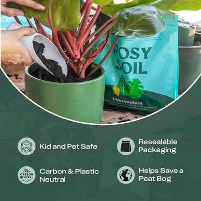 Rosy Soil Plant Parent Essentials Gift Box, Indoor Plant Kit | Gift for Plant Lovers, Gardening Tool Kit, with Peat-Free Houseplant Soil, Terracotta Watering Bulb, Soil Scoop, Plant Brush