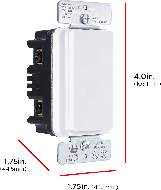 UltraPro 24-Hour Digital In-Wall Timer, Easy-to-Program, Presets, Countdown Timer, ON/OFF Override Button, 40955