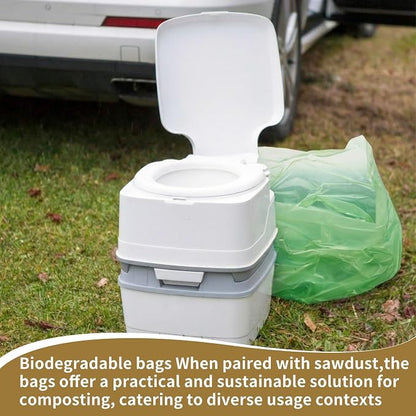 Toilet Sawdust Compost Composting 4.4 Pounds Kit with 8 Gallon Biodegradable Bags for Indoor and Outdoor Portable Toilets, All Natural Odor Control Wood Shavings for Camping Rv Off-grid Living