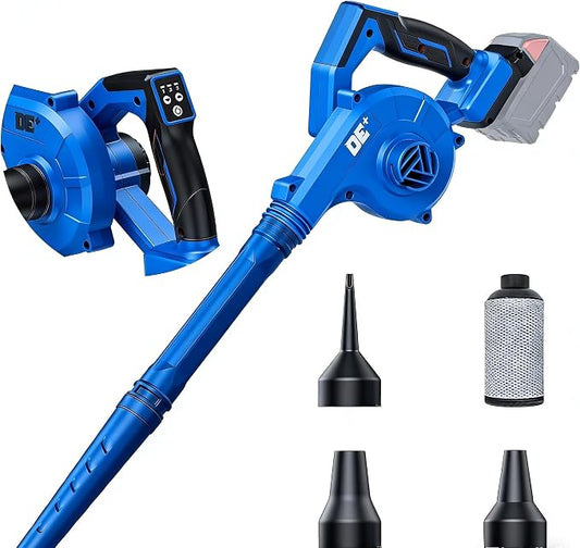 DeForce Electric Leaf Blower, for Dewalt 20V Max Battery, Cordless Battery Powered Blowers for Lawn Care, 4 in 1 Blower/Vacuum/Inflator/Deflator, 3 Speed Modes, 182 MPH, 3 Nozzles(Bare Tool Only)