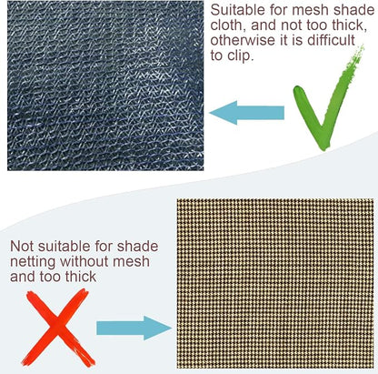 50Pcs Shade Cloth Clips, Plastic Shade & Bird Net Fastening Clamps | Black round heavy duty lock grip clips for shade cloth, bird netting, windproof awning & garden outdoor installation